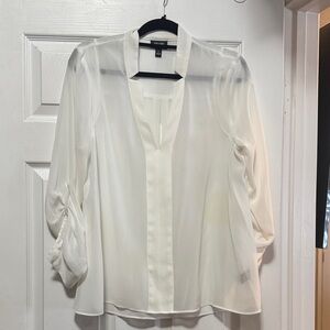 Nicole Miller Sheer White Blouse